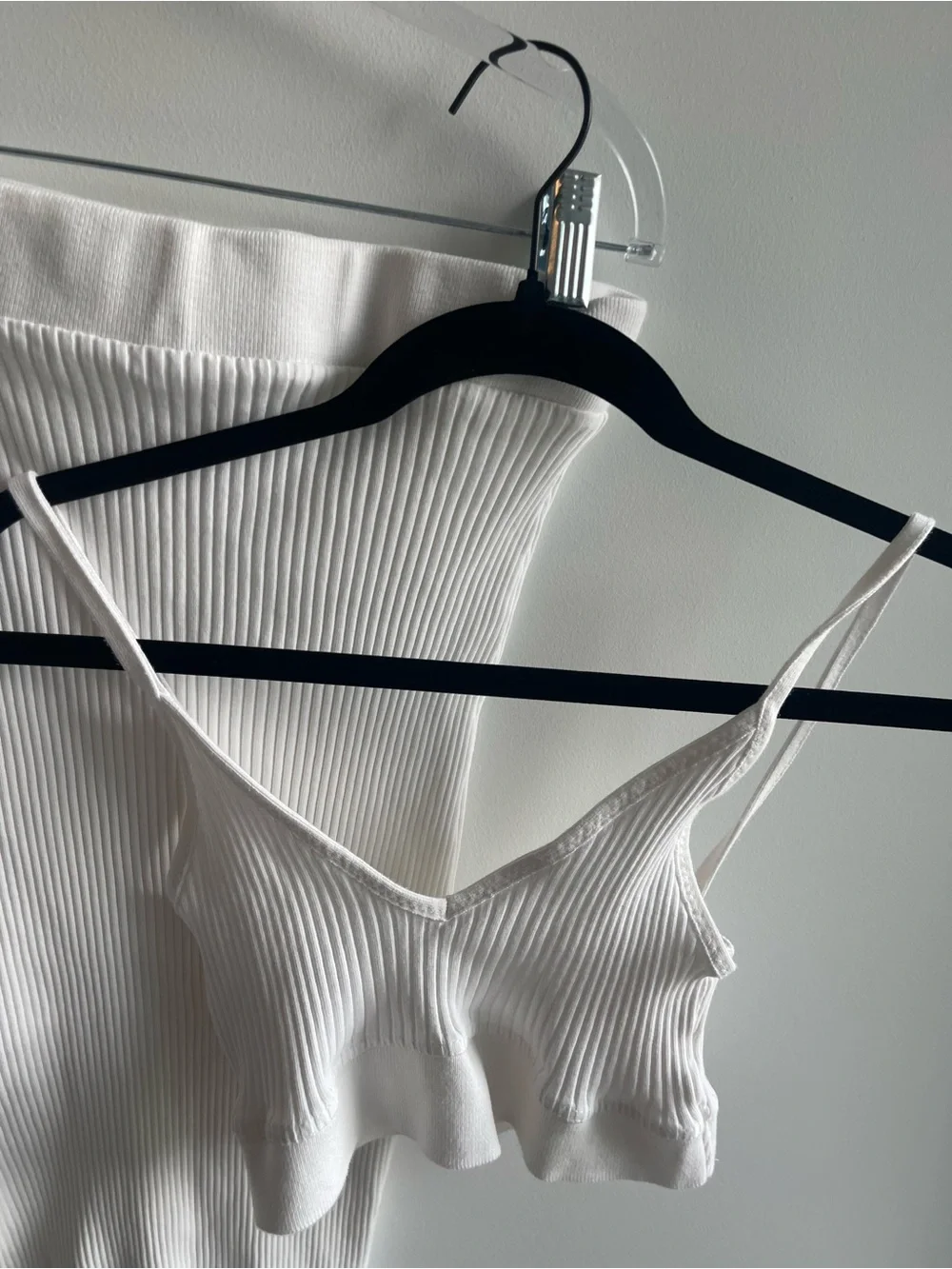 Zara white ribbed